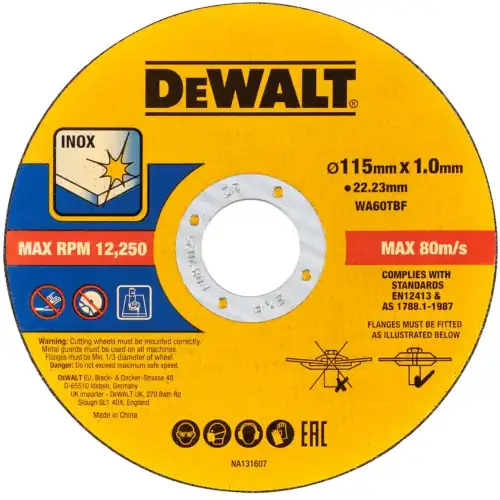Disco de Corte Inox 115 mm DeWALT DT20597-QZ